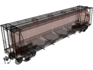 Grain Car 3D Model