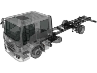 Iveco EuroCargo Double Cab Chassis Truck (2008) 3D Model