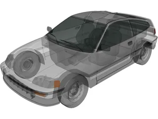 Honda CRX (1988) 3D Model