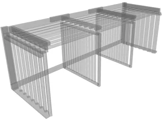 3 Compartment Composting Bin 3D Model