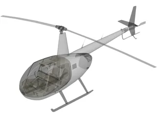 Robinson R44 with Interior 3D Model