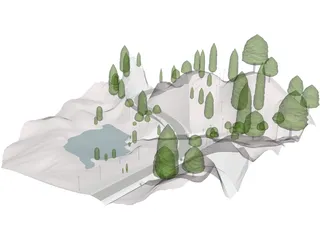 Alps Valley 3D Model