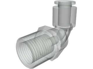 3-8 NPT Push Lock Fitting 3D Model