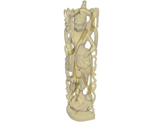 Hindu Lakshmi Statue 3D Model