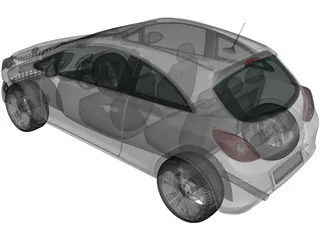 Opel Corsa 3-door (2011) 3D Model