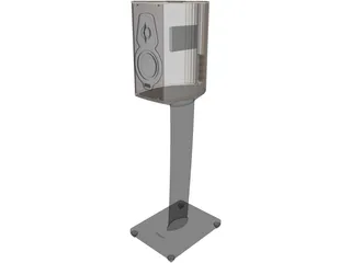 Studio Monitor Speaker with Stand 3D Model