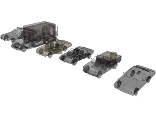 Low-Poly Vehicles Collection 3D Model