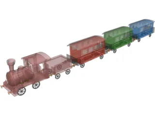 Ancient Train 3D Model