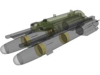 Hellfire Missile with Launcher 3D Model