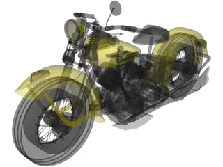 Harley-Davidson Knucklehead (1947) 3D Model