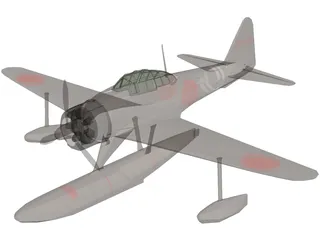 A6M2 Rufe Zero Nakajima zeke Floatplane 3D Model