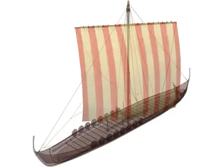 Skuldelev Viking Ship 3D Model