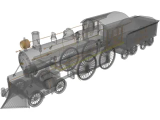 Steam Locomotive 3D Model