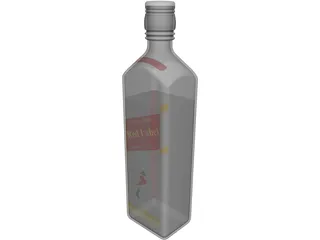 Red Label Bottle 3D Model
