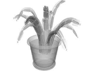 Aloe Plant in a Pot 3D Model