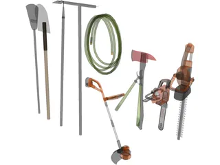 Garden Tools Collection 3D Model