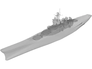 Iowa Battleship 3D Model