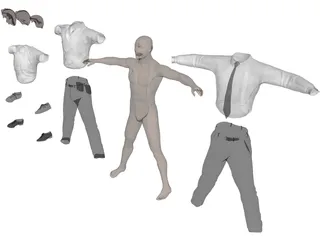 Man [+Clothes] 3D Model