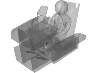 F-15 Cockpit with Pilot and Seat 3D Model