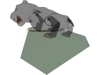 Panther Statue 3D Model