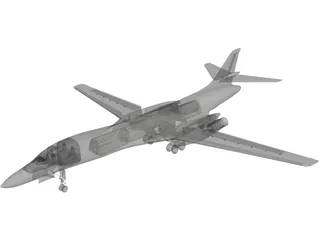 Rockwell B-1 Bomber with Interior 3D Model