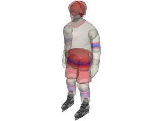 Hockey Player 3D Model