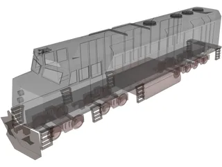 Amtrak Engine 3D Model