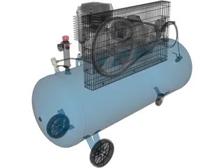 Electric Air Compressor Unit 3D Model