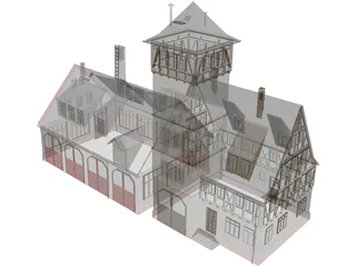 Fire Station 3D Model