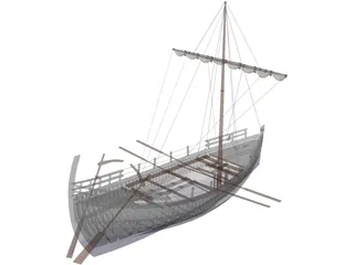 Kyrenia Ancient Greek Merchant Ship 3D Model
