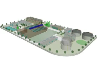 Petroleum Plant Refinery 3D Model