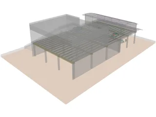 Industrial Building with Shop 3D Model