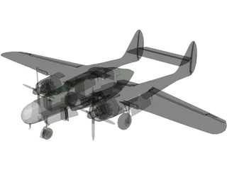 Northrop P-61A Black Widow 3D Model