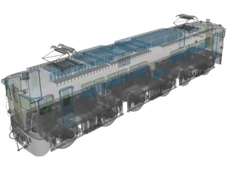 Sakura Blue Train 3D Model