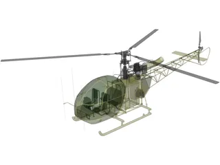 Aerospatiale Se313 Alouette II 3D Model