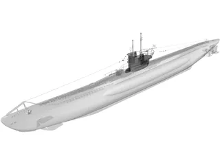 U-Boat Type VII B 3D Model