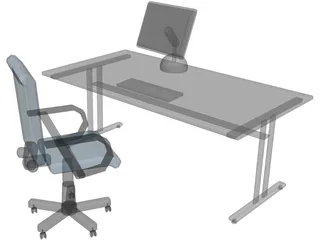 Apple iMac Workplace 3D Model