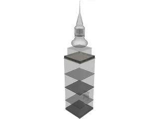 Nizna City Tower of Church  3D Model