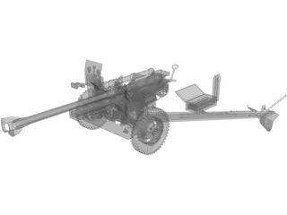 Feld Haubitzer (105mm) 3D Model