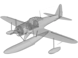 A6M2-N Type 2 Rufe 3D Model