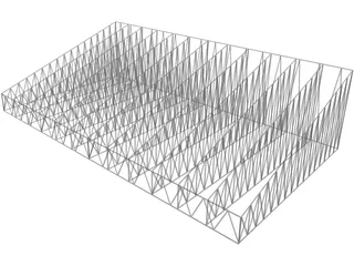 Structural Truss Roof 3D Model