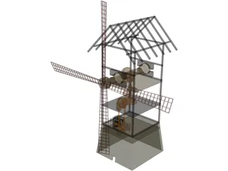 Windmill Wood 3D Model