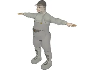 Fat Worker 3D Model