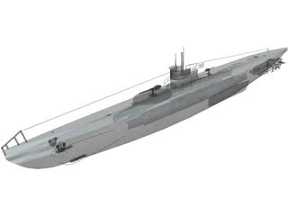 DKM U-boat type VII 3D Model