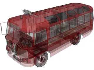 PAZ 672 Soviet Fire Department 3D Model