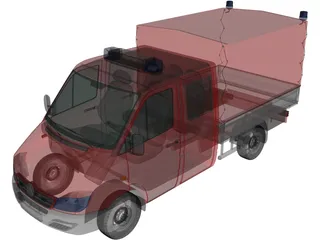 Mercedes-Benz Sprinter CrewCab Fire Truck 3D Model