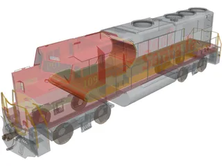 ATSF Warbonnet GP60M 109 3D Model