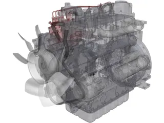 Kubota V3600 Engine 3D Model