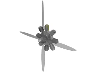 Radial Engine Model 3D Model