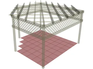 Wood Pergola 3D Model